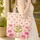 Om Symbol Dotted Elephants Floral - Yoga Meditation Everyday Gift for Yoga Lover Quilted Tote Bag - 4
