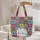 Patchwork Felt Applique Flowers Floral Wreath - Craft Lover Gift Quilted Tote Bag - 5