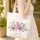 Interlocking Lattice Spring Flowers Bouquet Floral Wreath Tiny Florets - Everyday Tote Quilted Tote Bag - 5