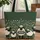 Five Sheep Googly Eyes Wildflower Meadow Personalized Name Wood Sign - Sheep Lover Gift Quilted Tote Bag - 1