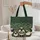 Five Sheep Googly Eyes Wildflower Meadow Personalized Name Wood Sign - Sheep Lover Gift Quilted Tote Bag - 5
