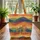 Western Cowboy Saguaro Cacti Desert Mountains Sun Warm Desert Sky Everyday Tote Quilted Tote Bag - 3