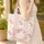 Vintage Rose Floral Wreath Climbing Vine Quatrefoil - Home Decor Gift Quilted Tote Bag - 4