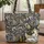 Calico Cat Flowing Linework Organic Swirls - Cat Lover Everyday Gift Quilted Tote Bag - 1