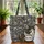 Calico Cat Flowing Linework Organic Swirls - Cat Lover Everyday Gift Quilted Tote Bag - 3