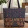Folk Art Floral Bookshelf Personalized Name Wreath Home Decor Gift for Book Lover Quilted Tote Bag - 1