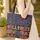 Folk Art Floral Bookshelf Personalized Name Wreath Home Decor Gift for Book Lover Quilted Tote Bag - 4