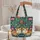 Ginger Cats Botanical Floral Personalized Name - Cat Lover Everyday Tote Quilted Tote Bag - 5