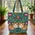Ginger Cats Botanical Floral Personalized Name - Cat Lover Everyday Tote Quilted Tote Bag - 3