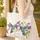 Hummingbird Purple Blossoms Floral Wreath Name - Wildlife Bird Watcher Gift Quilted Tote Bag - 4