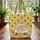Felted Bees Flowers Leaf Sprigs Personalized Name - Children's Gift Everyday Tote Quilted Tote Bag - 3