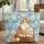 Ginger Cat with Open Journal Antique Books Wild Daisies Lavender Scene - Everyday Tote Quilted Tote Bag - 1