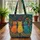 Stained Glass Cats Swirling Organic Forms - Cat Lover Everyday Gift Quilted Tote Bag - 3
