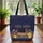 Sleeping Black Cat Vintage Books Garden Flowers - Cat Lover Gift Quilted Tote Bag - 3