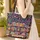 Folk Art Floral Bookshelves Books Vases Personalized Name - Everyday Reading Gift Quilted Tote Bag - 4