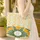 Ornate Marigold Floral Name Circle with Lush Green Foliage - Everyday Tote Gift Quilted Tote Bag - 4