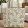 Personalized Floral Name Wreath - Rustic Country Style Gift for Her Quilted Tote Bag - 1