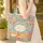 Ginger Cat Blooming Peonies Chrysanthemums Floral Wreath - Cat Lover Gift Quilted Tote Bag - 4