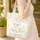 Lamb Wildflower Meadow Floral Wreath - Children's Everyday Gift Quilted Tote Bag - 4