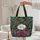 Tropical Jungle Birds Exotic Flowers Gold Leaf Accents Name Wreath - Bird Lover Everyday Gift Quilted Tote Bag - 5