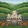 Adorable Sheep Lambs Wildflowers - Personalized Farmhouse Decor Gift Quilted Tote Bag - 7