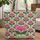 Botanical Ornate Lotus Bloom Green Foliage Floral Wreath Lotus Flowers Background Everyday Essentials Quilted Tote Bag - 1