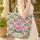 Botanical Ornate Lotus Bloom Green Foliage Floral Wreath Lotus Flowers Background Everyday Essentials Quilted Tote Bag - 4
