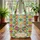 Butterfly Floral Wreath Geometric Patchwork - Nature Lover Gift Quilted Tote Bag - 3
