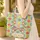 Butterfly Floral Wreath Geometric Patchwork - Nature Lover Gift Quilted Tote Bag - 4