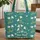 White Trumpet Flowers Botanical Wreath Personalized Name - Nature Lover Gift Quilted Tote Bag - 1