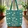 White Trumpet Flowers Botanical Wreath Personalized Name - Nature Lover Gift Quilted Tote Bag - 3