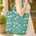 White Trumpet Flowers Botanical Wreath Personalized Name - Nature Lover Gift Quilted Tote Bag - 4