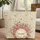 Pink Roses Green Leaves Wreath Name - Everyday Floral Botanical Gift Quilted Tote Bag - 1