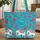 Ornate Indian Elephants Rose Floral Wreath Personalized Gift Quilted Tote Bag - 1
