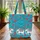 Ornate Indian Elephants Rose Floral Wreath Personalized Gift Quilted Tote Bag - 3