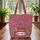 Majestic Tiger Indian Floral Tulips Personalized Name - Botanical Wildlife Gift Quilted Tote Bag - 3