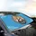 Four Cats Driving Wheel Road Trip - Auto Interior Decor Gift for Cat Lovers Car Sunshade - 6