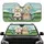 Poodle-mix Dogs Driving Speed Lines Paw Prints - Road Trip Gift for Dog Lover Car Sunshade - 1