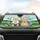 Poodle-mix Dogs Driving Speed Lines Paw Prints - Road Trip Gift for Dog Lover Car Sunshade - 4
