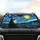 Crescent Moon Swirling Night Sky Cypress Tree Village - Home Decor Gift Car Sunshade - 4