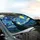 Crescent Moon Swirling Night Sky Cypress Tree Village - Home Decor Gift Car Sunshade - 6