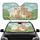 Alpaca Family Green Hills Stylized Clouds - Wildlife Lover Gift Car Sunshade - 1