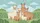 Alpaca Family Green Hills Stylized Clouds - Wildlife Lover Gift Car Sunshade - 7