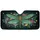 Golden Teal Dragonfly Botanical Flowers - Wildlife Lover Home Decor Gift Car Sunshade - 3