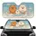 Fluffy Pomeranian Dogs Steering Wheel Road Trip Paw Prints - Pet Owner Gift Car Sunshade - 1