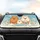 Fluffy Pomeranian Dogs Steering Wheel Road Trip Paw Prints - Pet Owner Gift Car Sunshade - 4