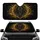 Black Lion Head Glowing Eyes Golden Swirls - Wildlife Lover Gift for Lion Lover Car Sunshade - 1
