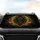 Black Lion Head Glowing Eyes Golden Swirls - Wildlife Lover Gift for Lion Lover Car Sunshade - 4