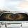 Black Lion Head Glowing Eyes Golden Swirls - Wildlife Lover Gift for Lion Lover Car Sunshade - 5
