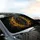Black Lion Head Glowing Eyes Golden Swirls - Wildlife Lover Gift for Lion Lover Car Sunshade - 6